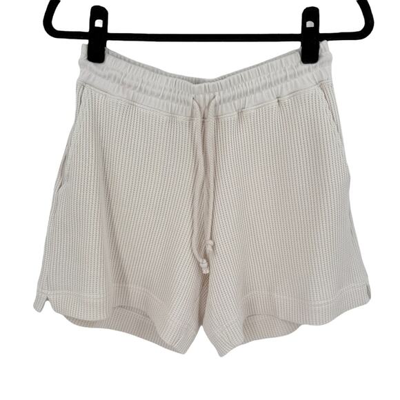AYR Womens The Waffle Cone Short in Seashell Cream Ivory Pima Cotton Size XS